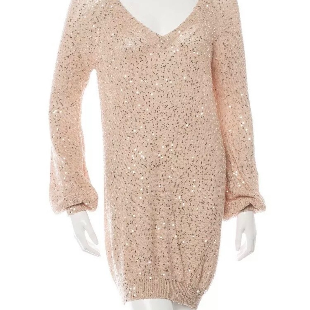 Stella McCartney Nude Sequin Knit Dress Size 38